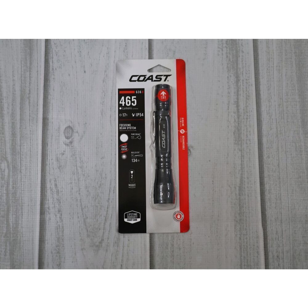 Coast G36 465 Lumens Alkaline Battery Dual Power LED Handheld Flashlight